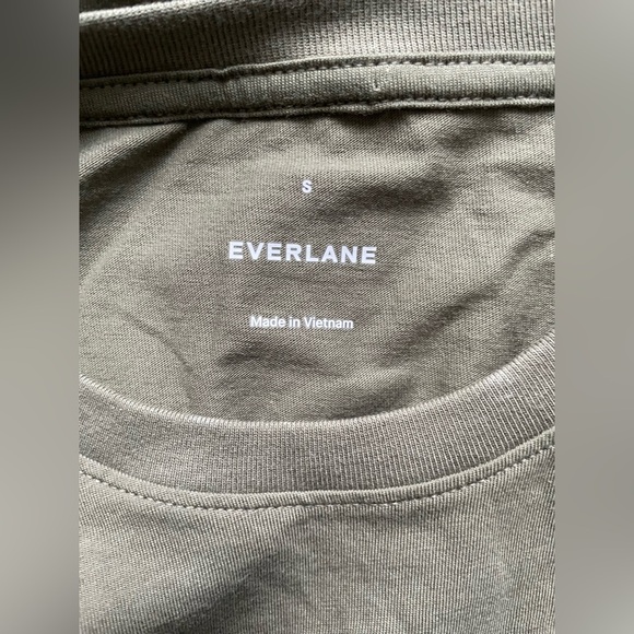 New Everlane Women Crew Neck Green Tee Shirt Size Small - Picture 4 of 9